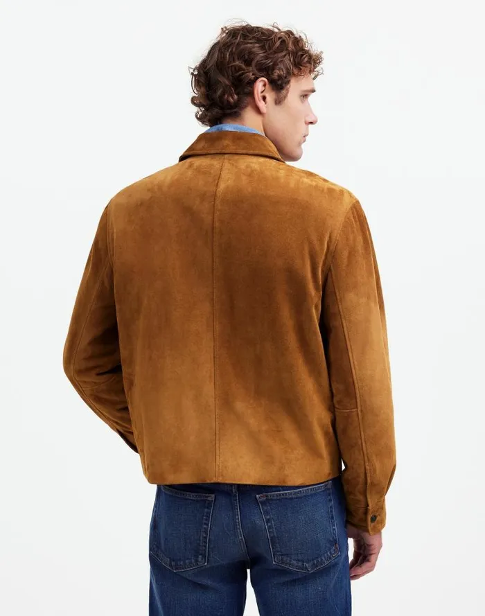 Men Suede ZipFront Jacket Dried Cedar Madewell Coats Jackets