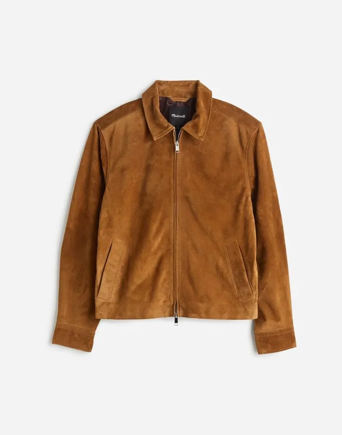 Men Suede ZipFront Jacket Dried Cedar Madewell Coats Jackets