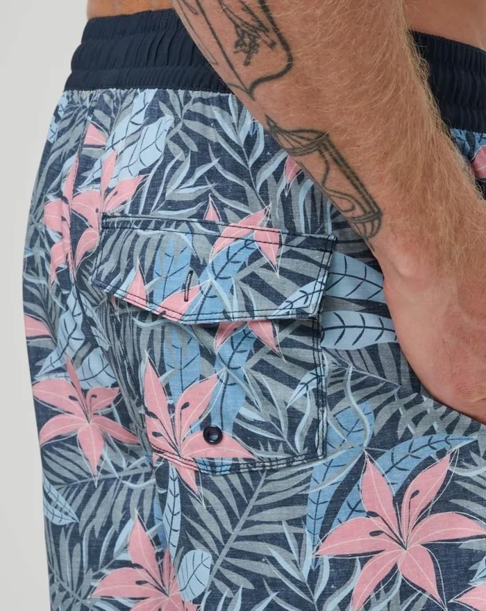 Men SUMMER GLOW SHORT BOARDSHORT Heather Total Eclipse TravisMathew Boardshorts