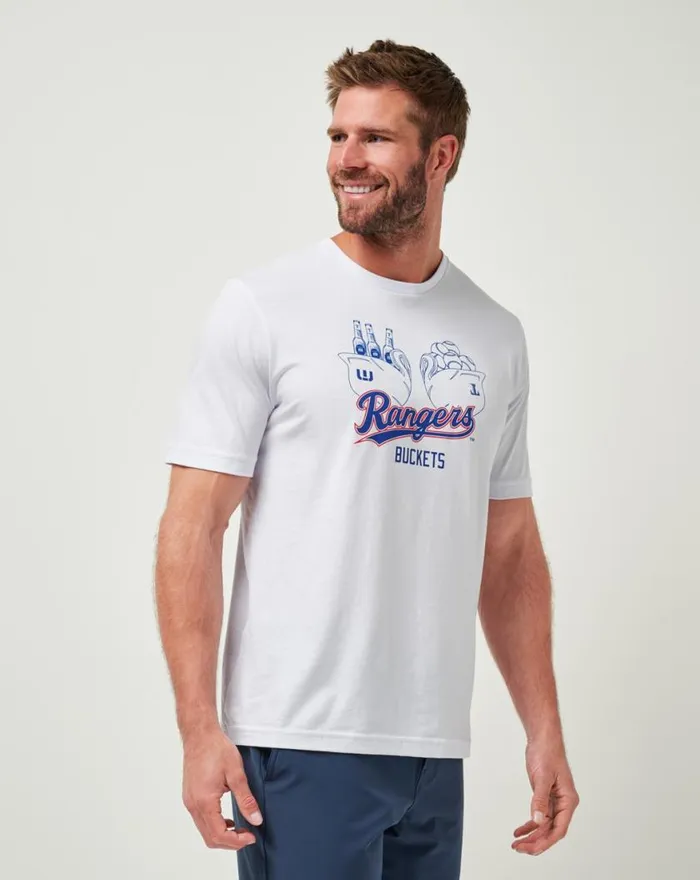 Men TEXAS RANGERS STRIKE ONE TEE White TravisMathew Tees