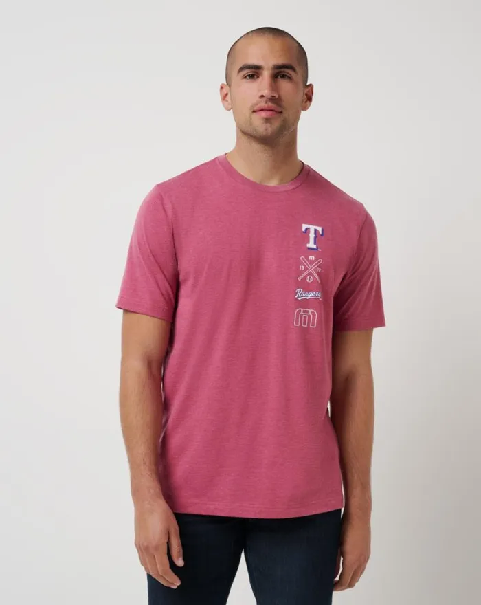 Men TEXAS RANGERS SUNSET SLAM 20 TEE Heather Red TravisMathew Tees