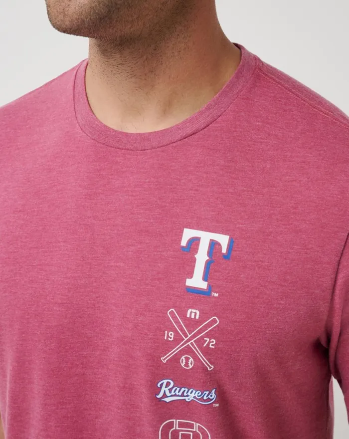 Men TEXAS RANGERS SUNSET SLAM 20 TEE Heather Red TravisMathew Tees