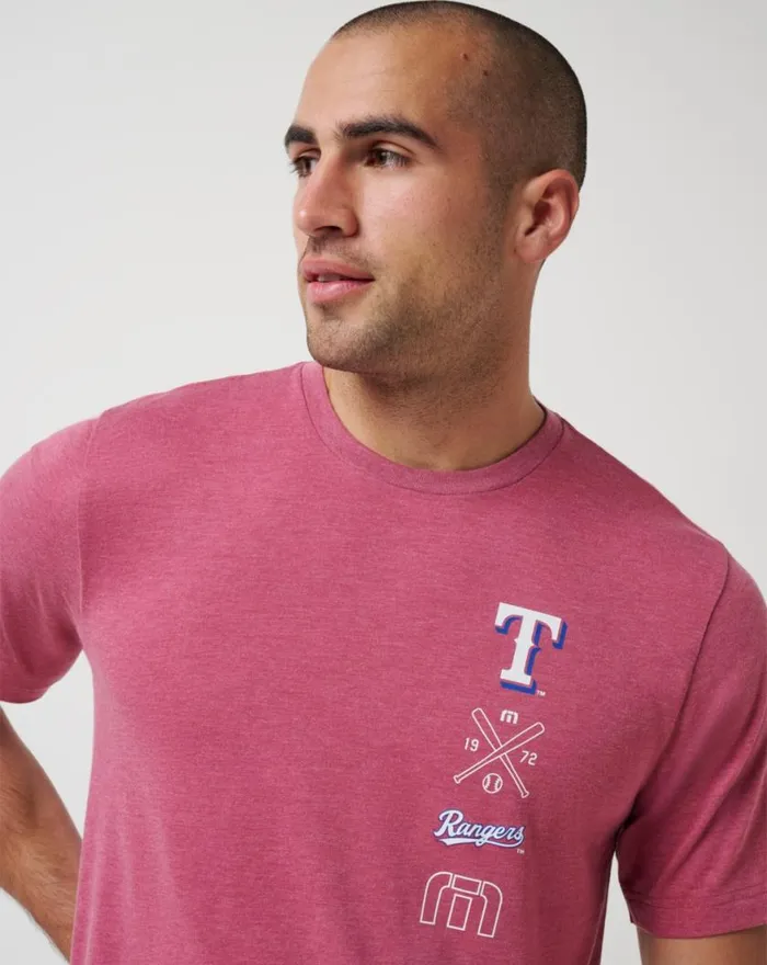 Men TEXAS RANGERS SUNSET SLAM 20 TEE Heather Red TravisMathew Tees