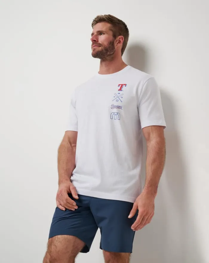 Men TEXAS RANGERS SUNSET SLAM 20 TEE White TravisMathew Tees