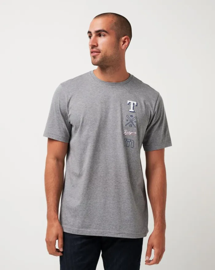 Men TEXAS RANGERS SUNSET SLAM TEE Heather Grey TravisMathew Tees