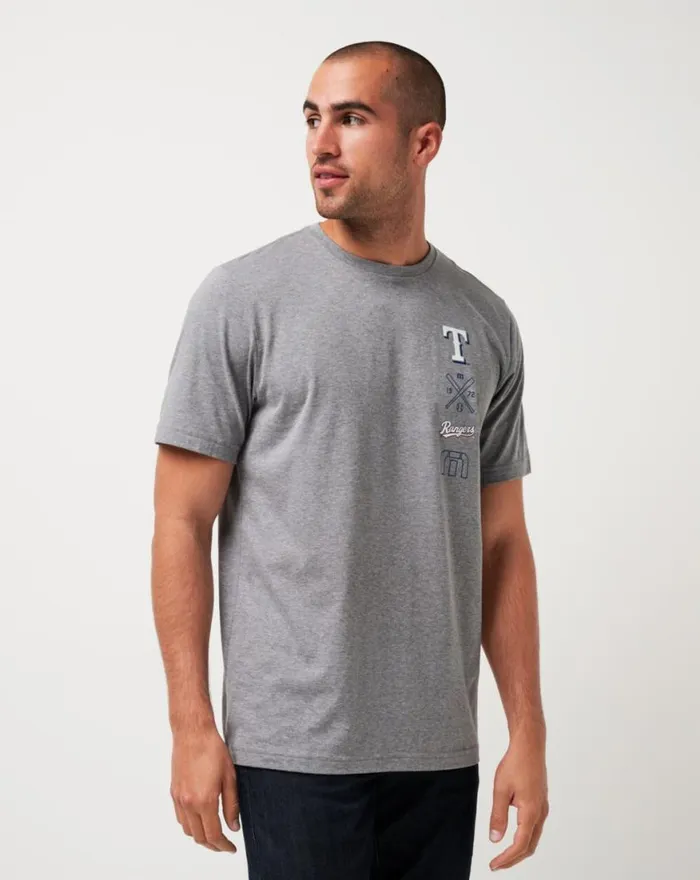 Men TEXAS RANGERS SUNSET SLAM TEE Heather Grey TravisMathew Tees