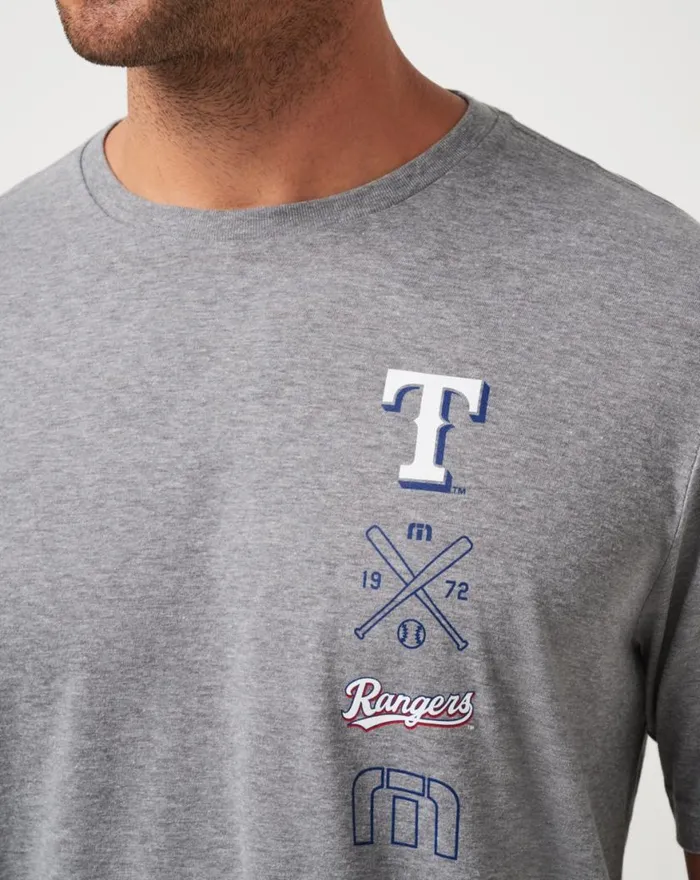 Men TEXAS RANGERS SUNSET SLAM TEE Heather Grey TravisMathew Tees