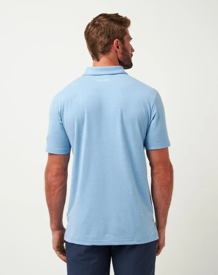 Men TEXAS RANGERS THE HEATER POLO Heather Heritage Blue TravisMathew Polos