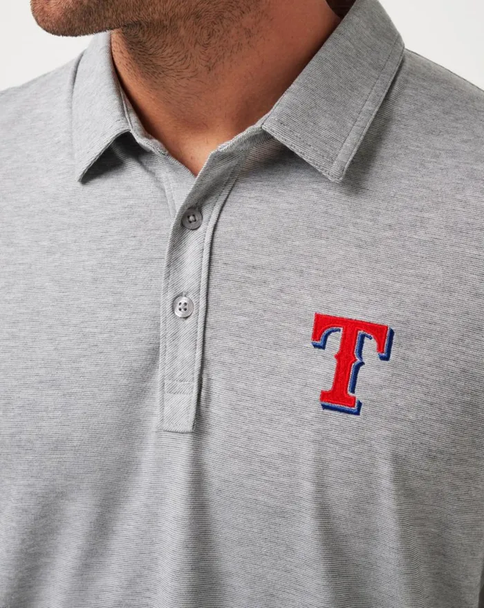 Men TEXAS RANGERS THE ZINNA POLO Heather Grey TravisMathew Polos