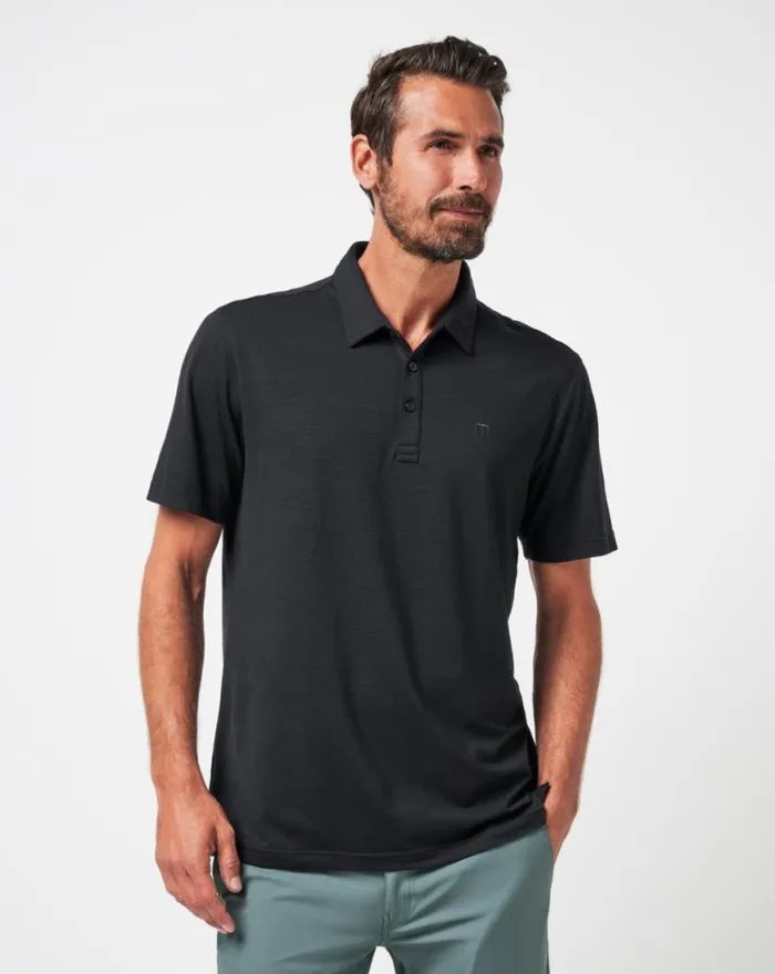 Men THE HEATER POLO Black TravisMathew Polos