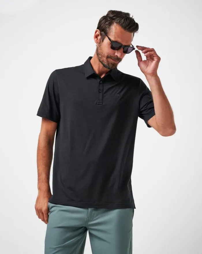 Men THE HEATER POLO Black TravisMathew Polos