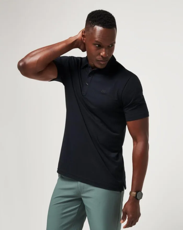 Men THE HEATER POLO Black TravisMathew Polos