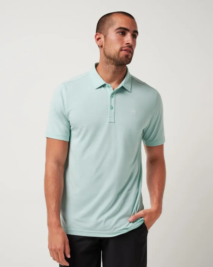 Men THE HEATER POLO Eggshell Blue TravisMathew Polos