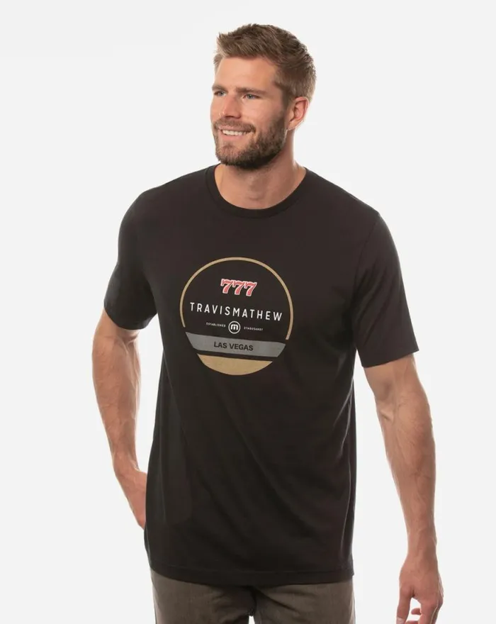Men THE LAKES 20 TEE Black TravisMathew Tees