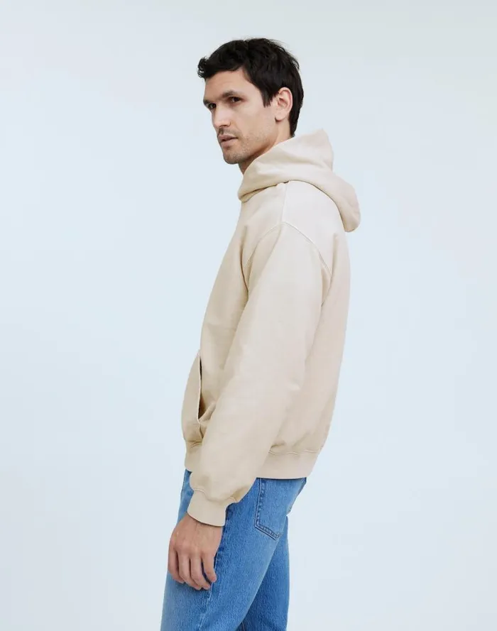 Men The McCarren Midweight Hoodie Sweatshirt Bleached Canvas Madewell Hoodies and Sweatshirts