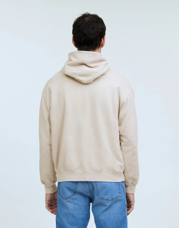 Men The McCarren Midweight Hoodie Sweatshirt Bleached Canvas Madewell Hoodies and Sweatshirts
