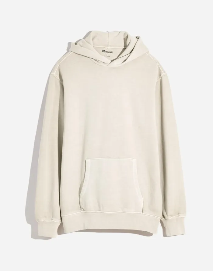 Men The McCarren Midweight Hoodie Sweatshirt Bleached Canvas Madewell Hoodies and Sweatshirts
