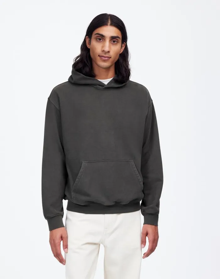 Men The McCarren Midweight Hoodie Sweatshirt Coal Madewell Hoodies and Sweatshirts