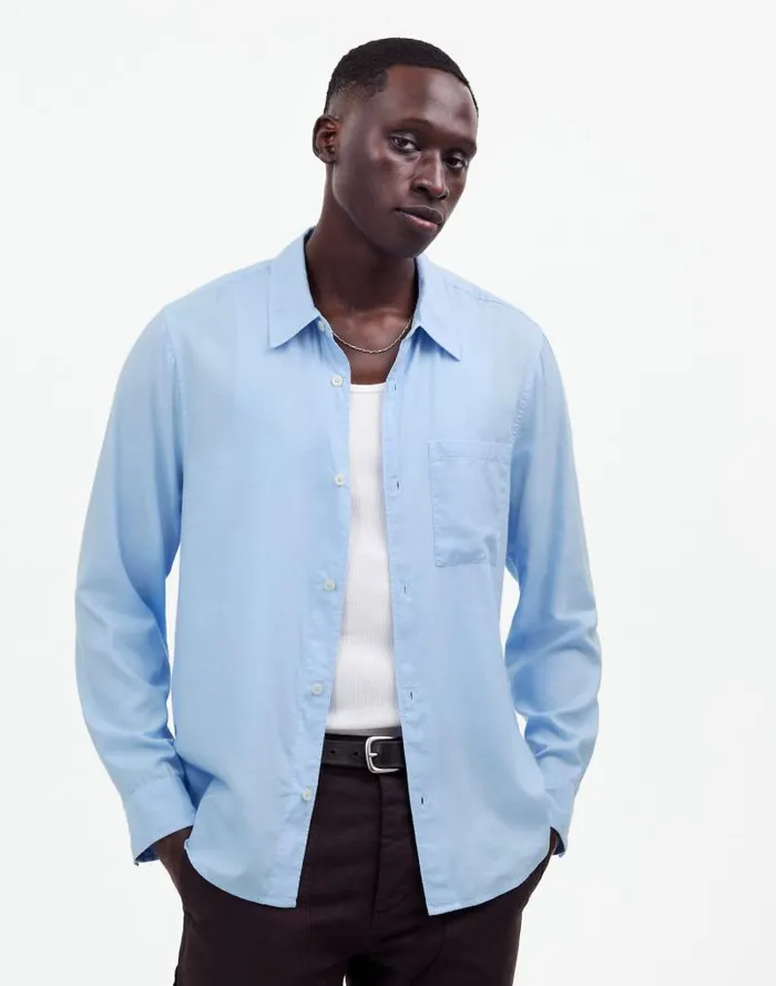 Men The Perfect Shirt In Softdrape Twill Peri Blue Madewell Shirts