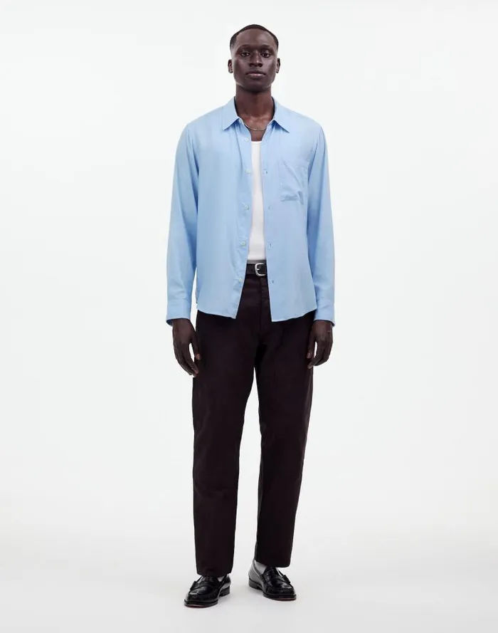 Men The Perfect Shirt In Softdrape Twill Peri Blue Madewell Shirts