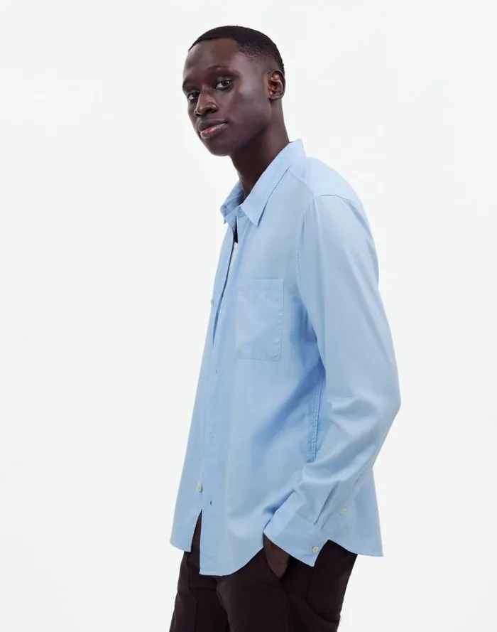 Men The Perfect Shirt In Softdrape Twill Peri Blue Madewell Shirts