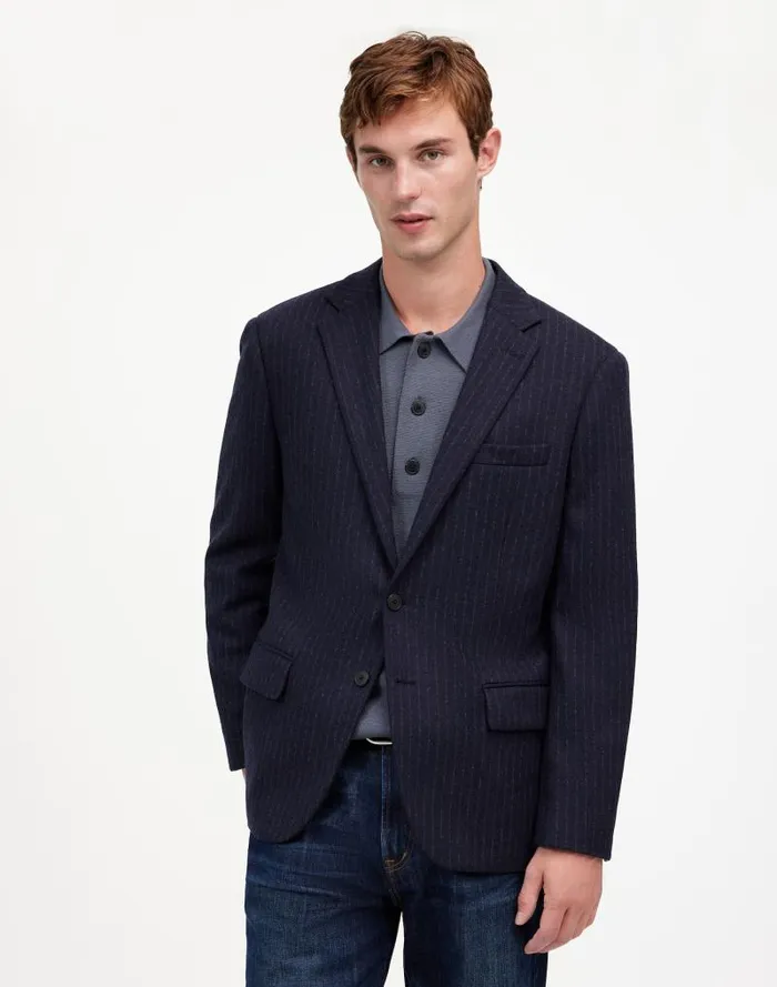 Men The Roebling TwoButton Blazer In Italian Fabric Dark Navy Madewell Coats Jackets Men The Roebling TwoButton Blazer In Italian Fabric Dark Navy Madewell Coats Jackets