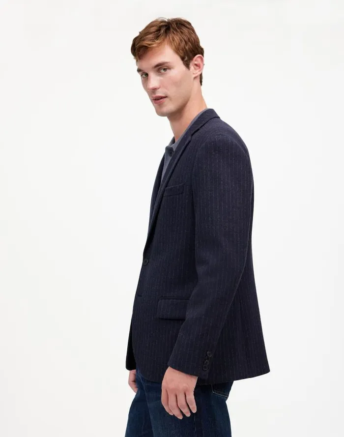 Men The Roebling TwoButton Blazer In Italian Fabric Dark Navy Madewell Coats Jackets
