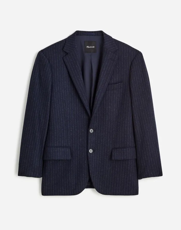 Men The Roebling TwoButton Blazer In Italian Fabric Dark Navy Madewell Coats Jackets