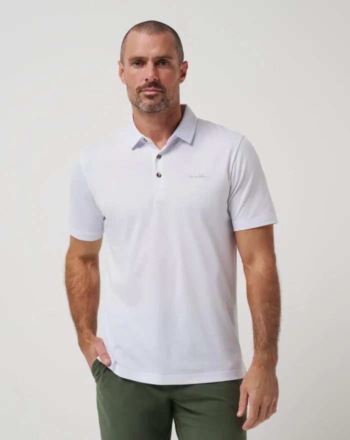 Men THE ZINNA 20 POLO White TravisMathew Polos