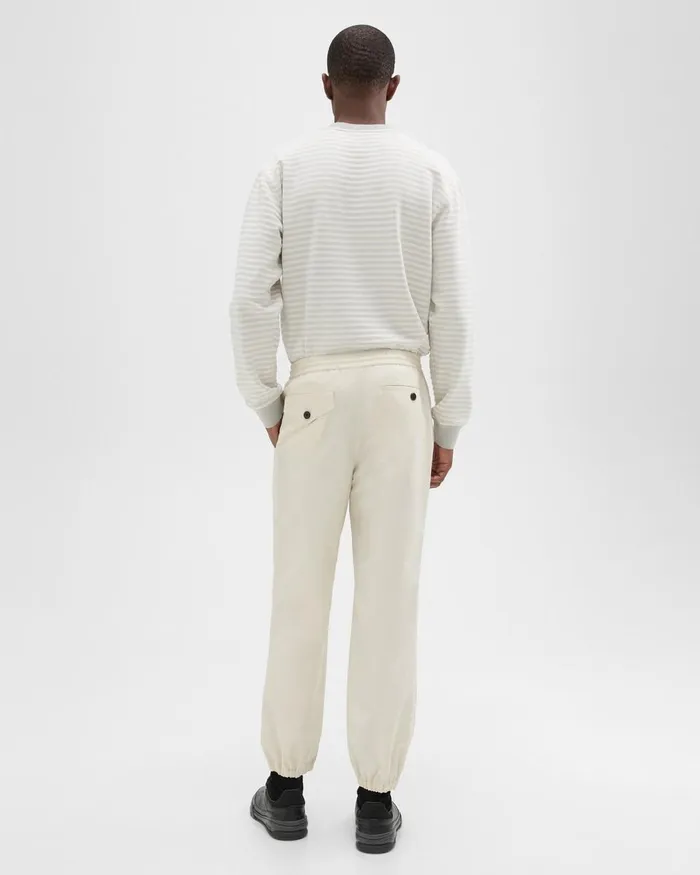 Men Theory Pants CottonBlend Jogger Pant Ecru