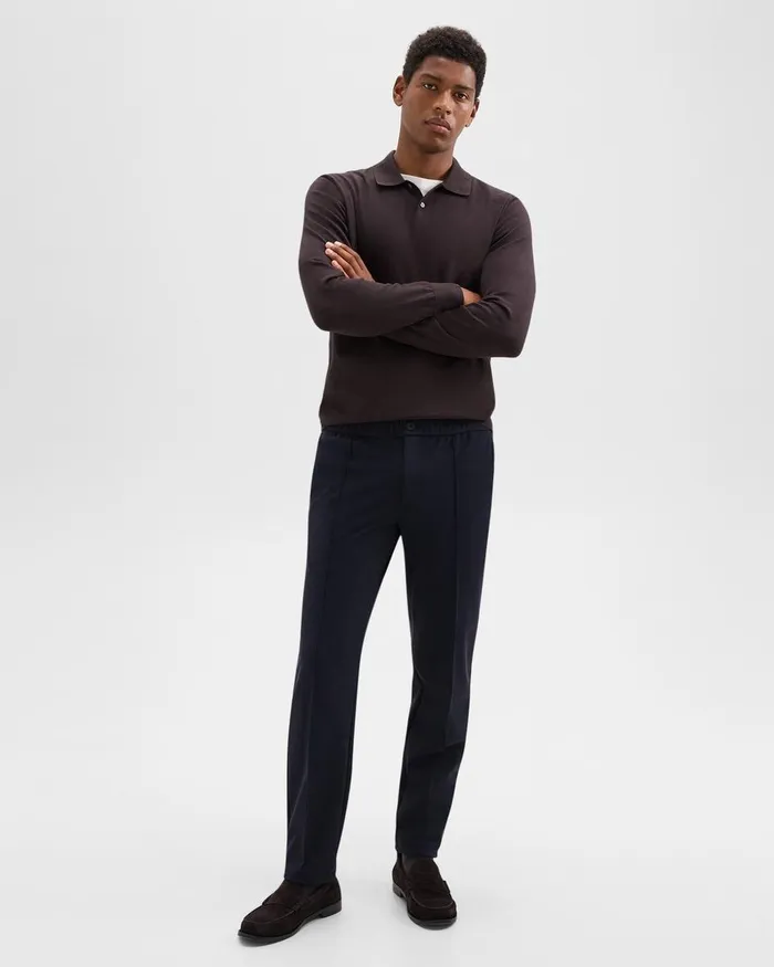 Men Theory Pants Curtis Drawstring Pant In Precision Ponte Baltic