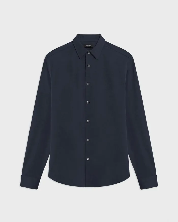 Men Theory Shirts Sylvain Shirt In Structure Knit Eclipse