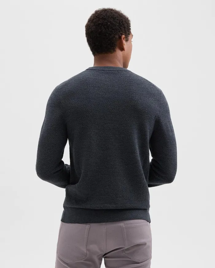Men Theory Sweaters Cardigans Maden Crewneck Sweater In Merino Wool Charcoal Melange