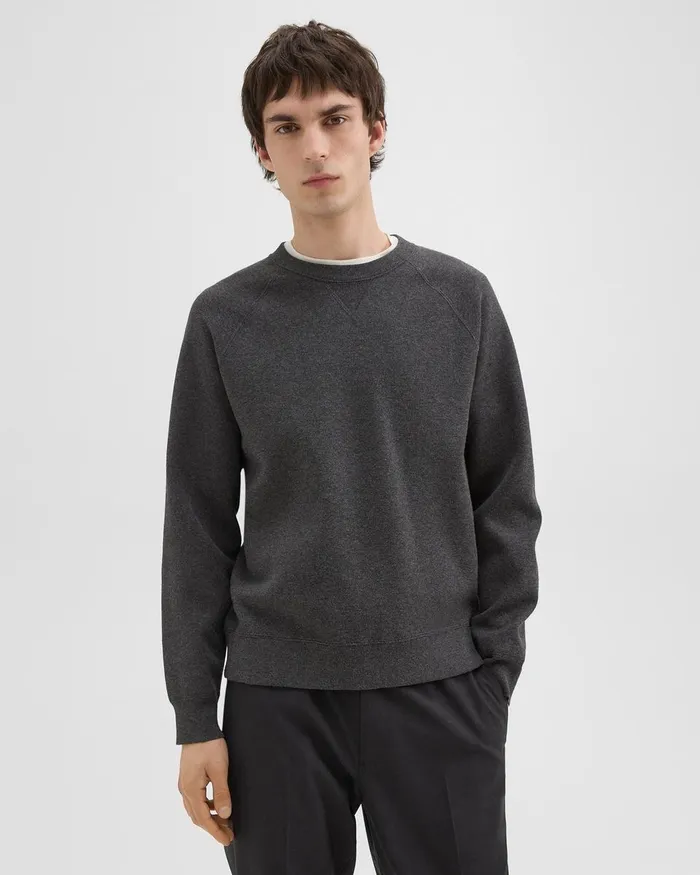 Men Theory Sweatshirts Hoodies Raglan Sleeve Sweatshirt In Light Bilen Pestle Melange Men Theory Sweatshirts Hoodies Raglan Sleeve Sweatshirt In Light Bilen Pestle Melange