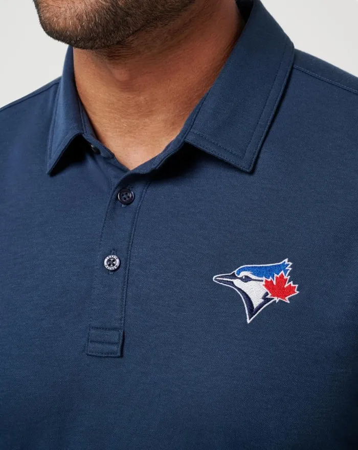 Men TORONTO BLUE JAYS PLAYOFF PITCH POLO Navy TravisMathew Polos
