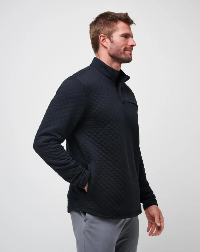 Men TRANSATLANTIC QUARTER ZIP Black TravisMathew Quarter Zips