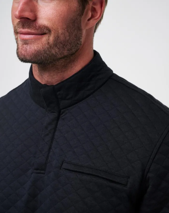 Men TRANSATLANTIC QUARTER ZIP Black TravisMathew Quarter Zips