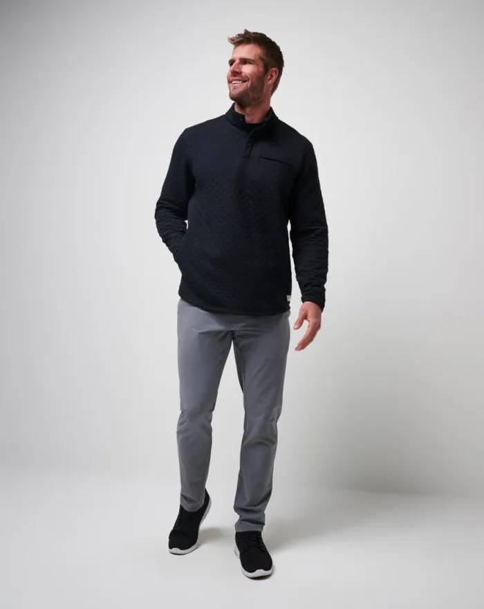 Men TRANSATLANTIC QUARTER ZIP Black TravisMathew Quarter Zips