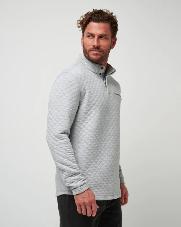 Men TRANSATLANTIC QUARTER ZIP Heather Light Grey TravisMathew Quarter Zips