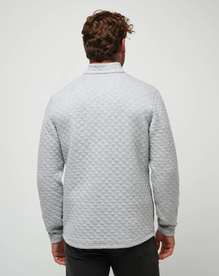 Men TRANSATLANTIC QUARTER ZIP Heather Light Grey TravisMathew Quarter Zips