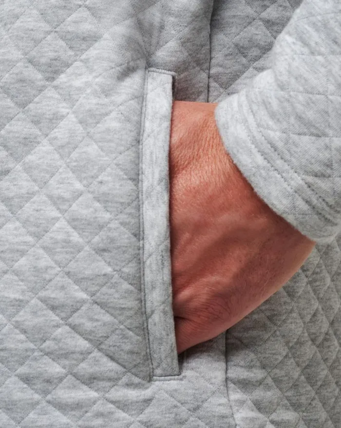 Men TRANSATLANTIC QUARTER ZIP Heather Light Grey TravisMathew Quarter Zips