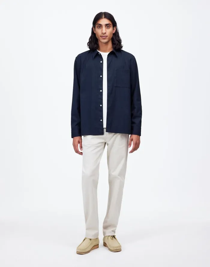 Men Twill Easy LongSleeve Shirt Heather Blue Twill Madewell Shirts
