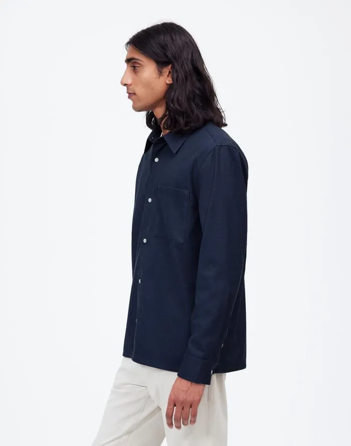 Men Twill Easy LongSleeve Shirt Heather Blue Twill Madewell Shirts