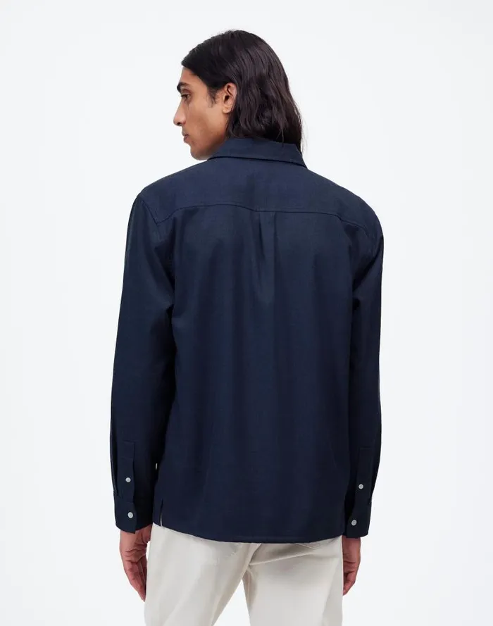 Men Twill Easy LongSleeve Shirt Heather Blue Twill Madewell Shirts