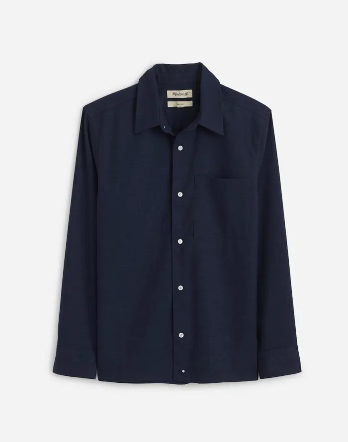 Men Twill Easy LongSleeve Shirt Heather Blue Twill Madewell Shirts