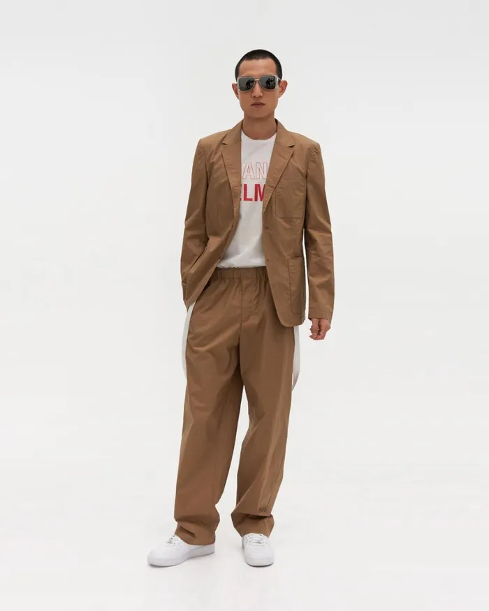 Men Two Button Suit Jacket Trench Helmut Lang Jackets