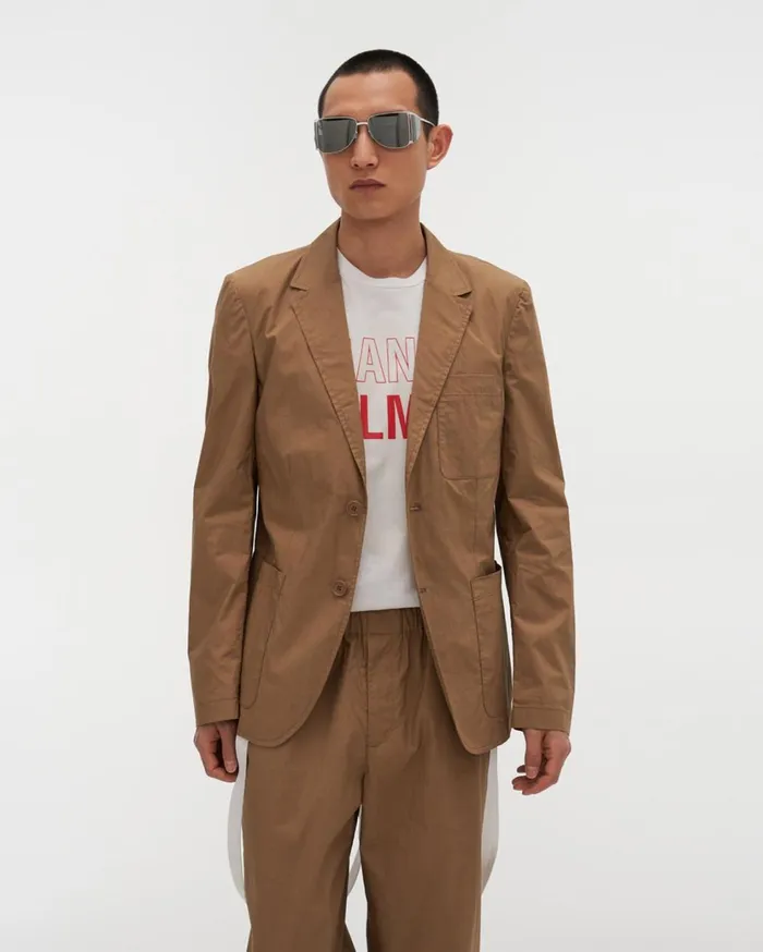 Men Two Button Suit Jacket Trench Helmut Lang Jackets
