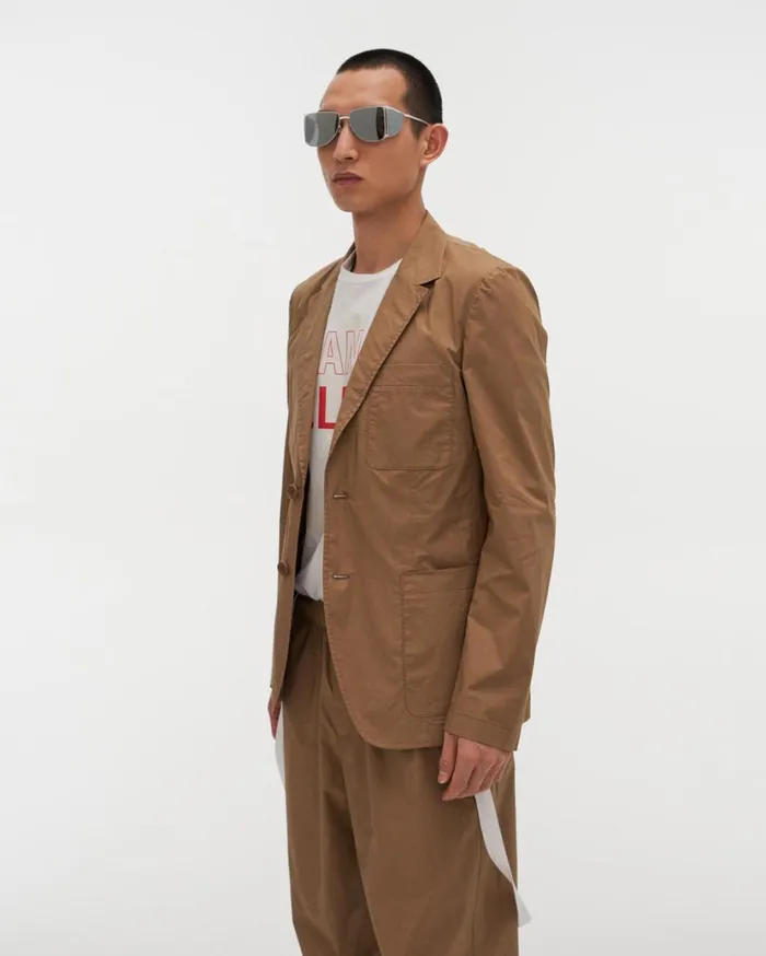 Men Two Button Suit Jacket Trench Helmut Lang Jackets