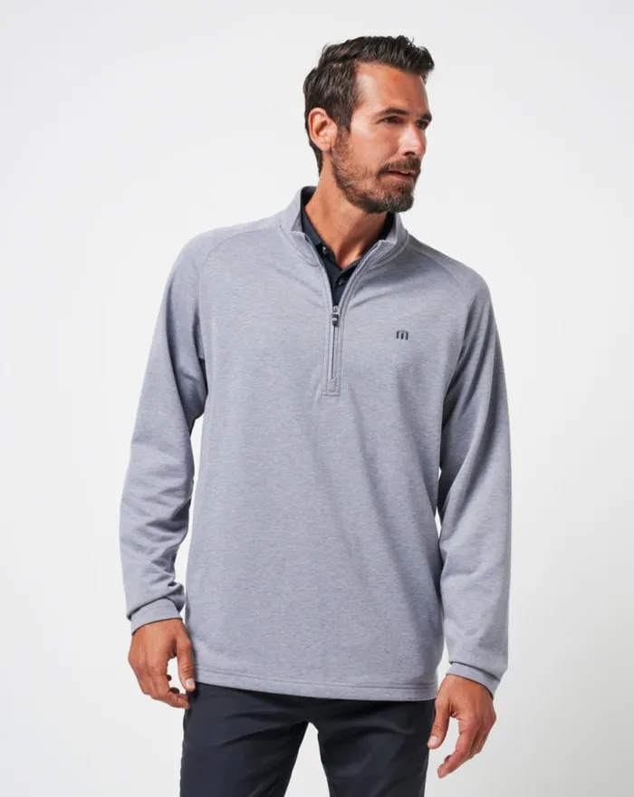 Men UPGRADED QUARTER ZIP Heather Grey TravisMathew Quarter Zips