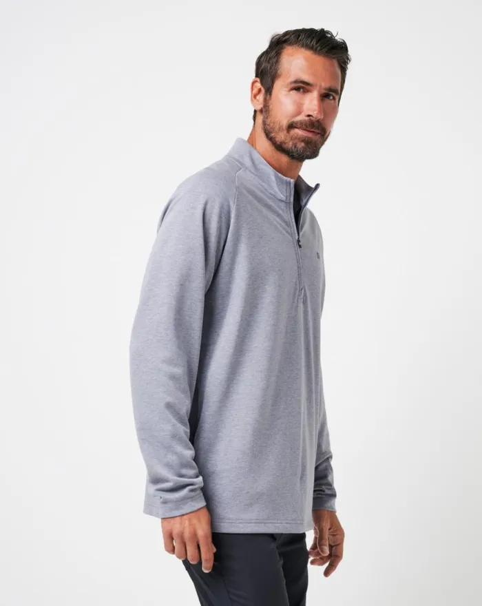 Men UPGRADED QUARTER ZIP Heather Grey TravisMathew Quarter Zips